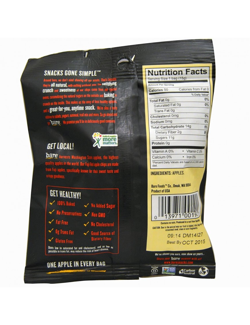 Bare Fruit Fuji Apple Chips (24x15GR )