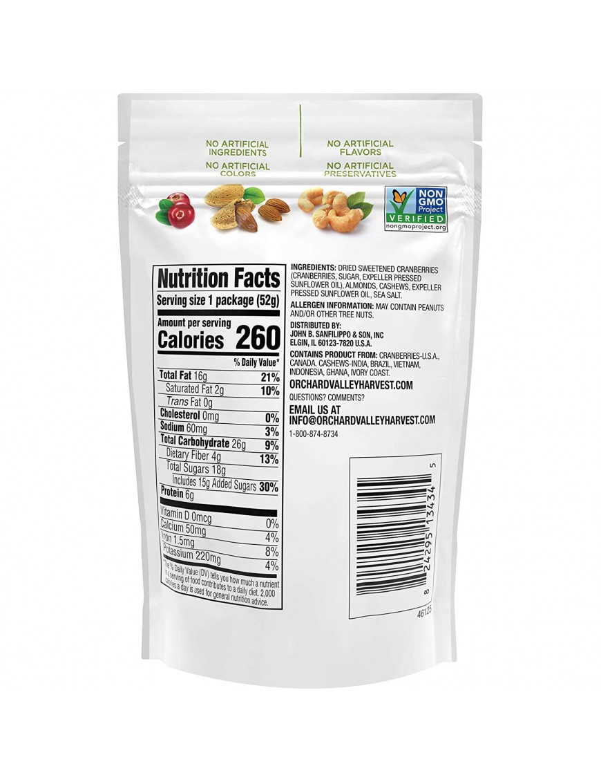 Orchard Valley Harvest Trailmix Almond Cashew Cranberries (14x1.85Oz)