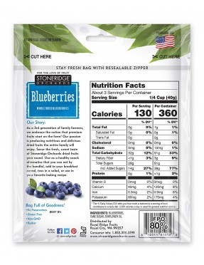 Stoneridge Orchards Whole Dried Blueberries (6x4Oz)