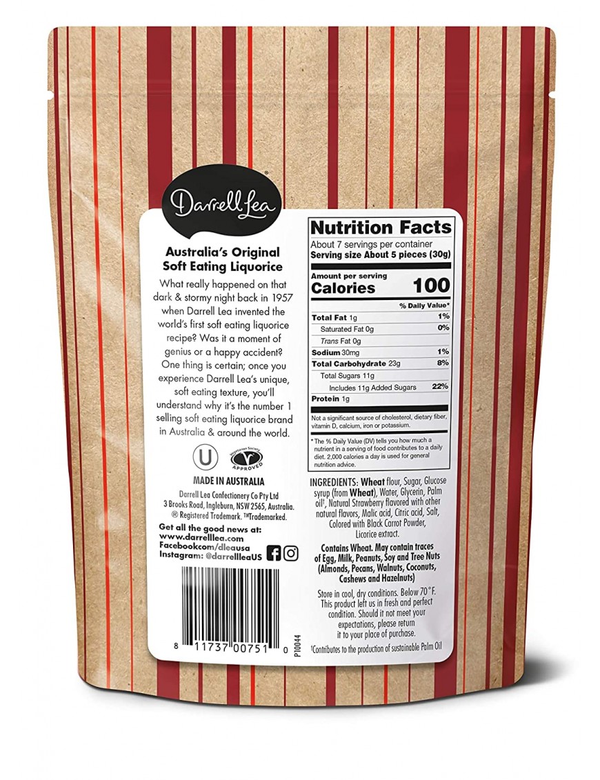 Darrell Lea Licorice Strawberry (8x7OZ )