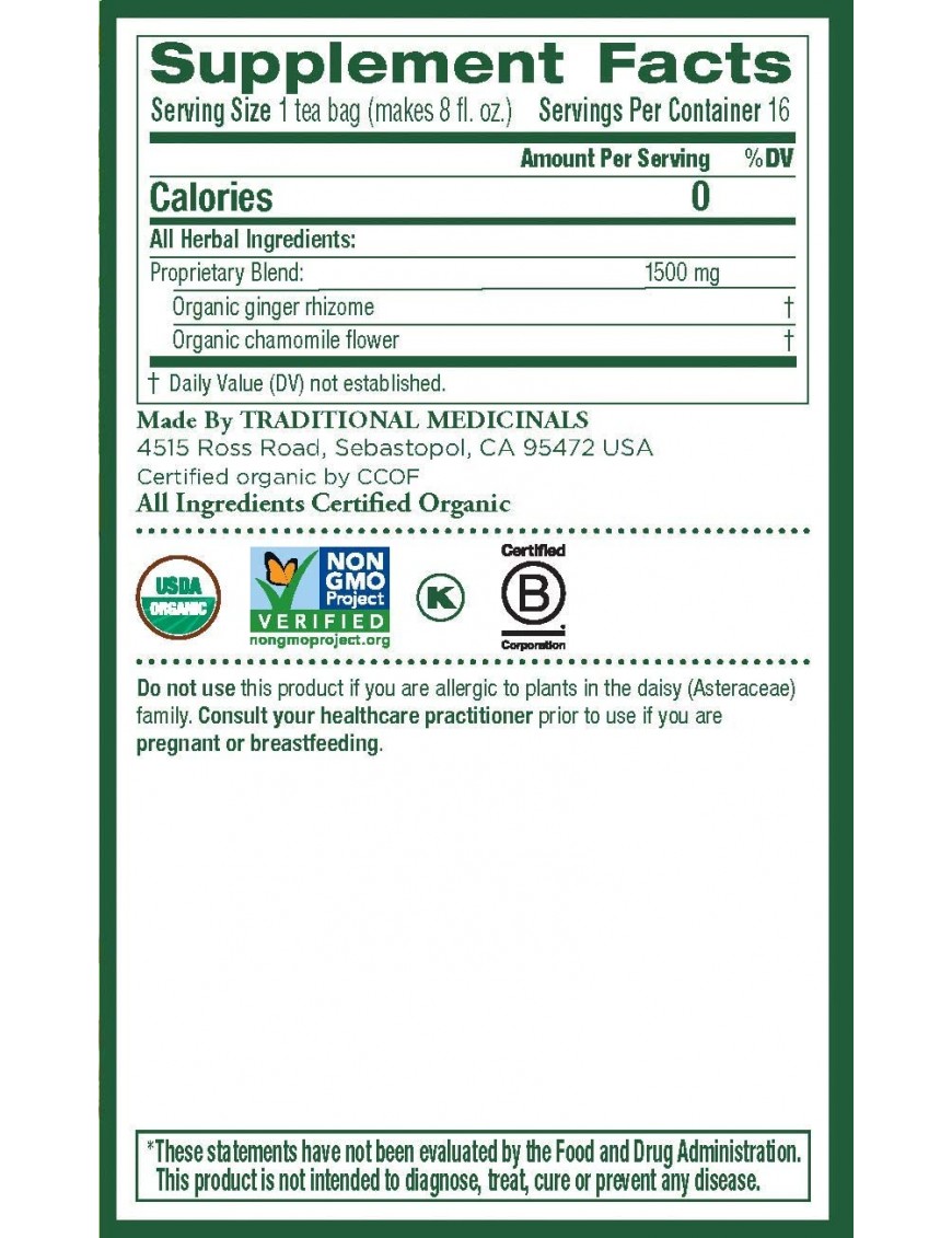 Traditional Medicinals Golden Ginger Tea (1x16 Bag)