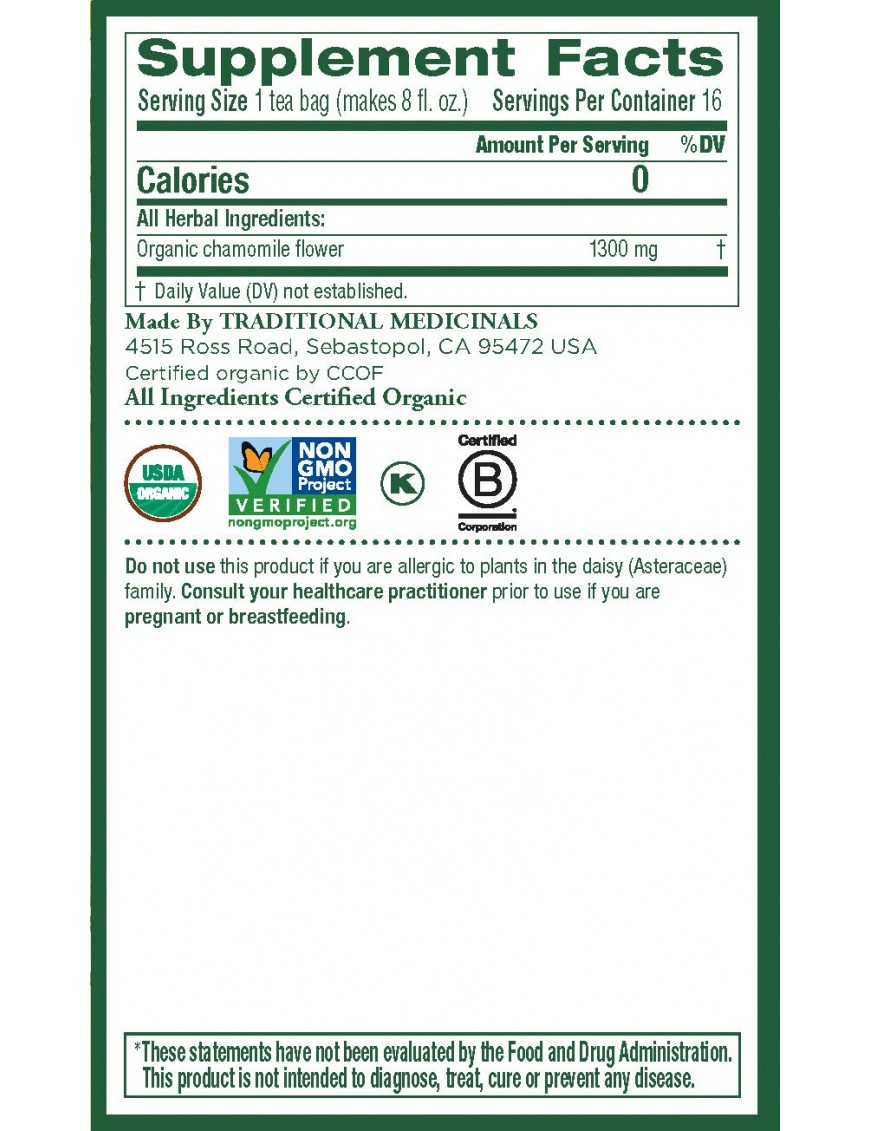 Traditional Medicinals Chamomile Tea (6x16 Bag)