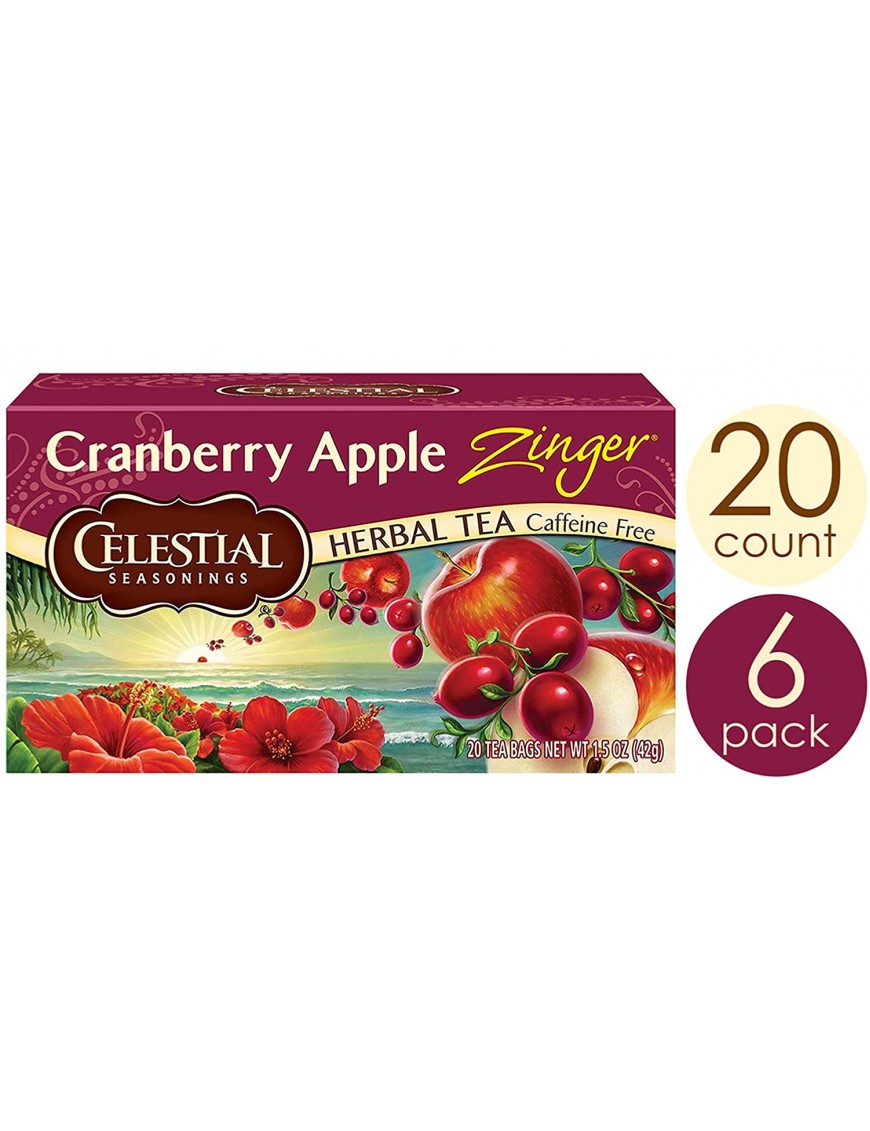 Celestial Seasonings Cranberry Apple Zinger Herb Tea (6x20bag)