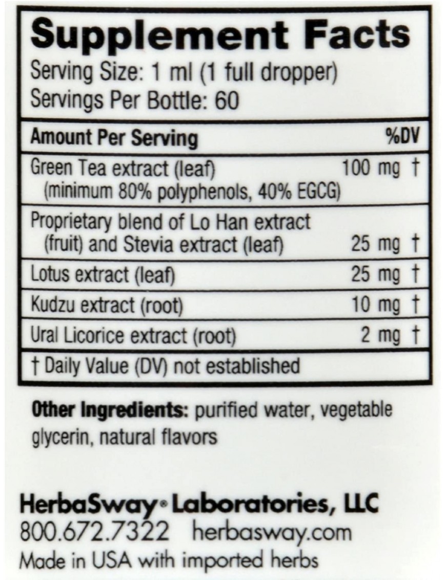 Herbasway Laboratories HerbaGreen Tea Mandarin Mango 2 fl Oz