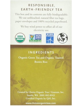 Choice Organic Teas Org Green Tea Toasted Brown Rice (6x16 Bag)