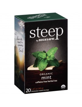 Bigelow Steep Organic Mint Herbal Tea Caffeine Free (6x20 BAG )
