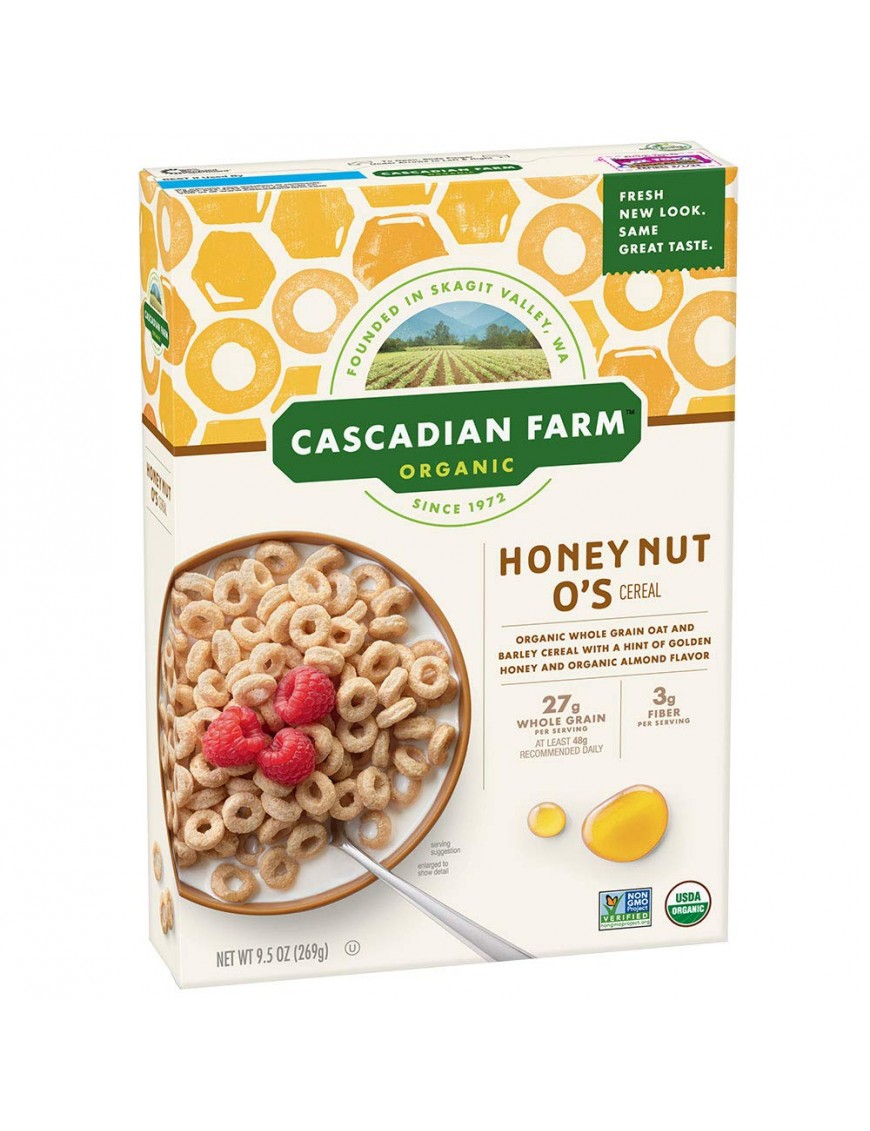 Cascadian Farm Honey Nut O's Cer (12x9.5OZ )