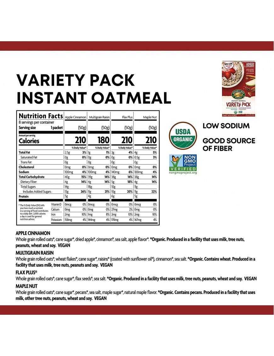 Nature's Path Variety Oatmeal Pouch (6x8x1.7 Oz)