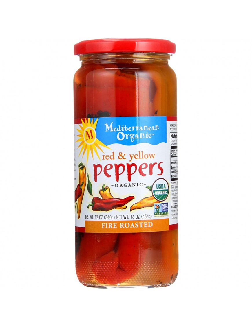 Mediterranean Organics Red Yellow Roasted Peppers (12x16 Oz)