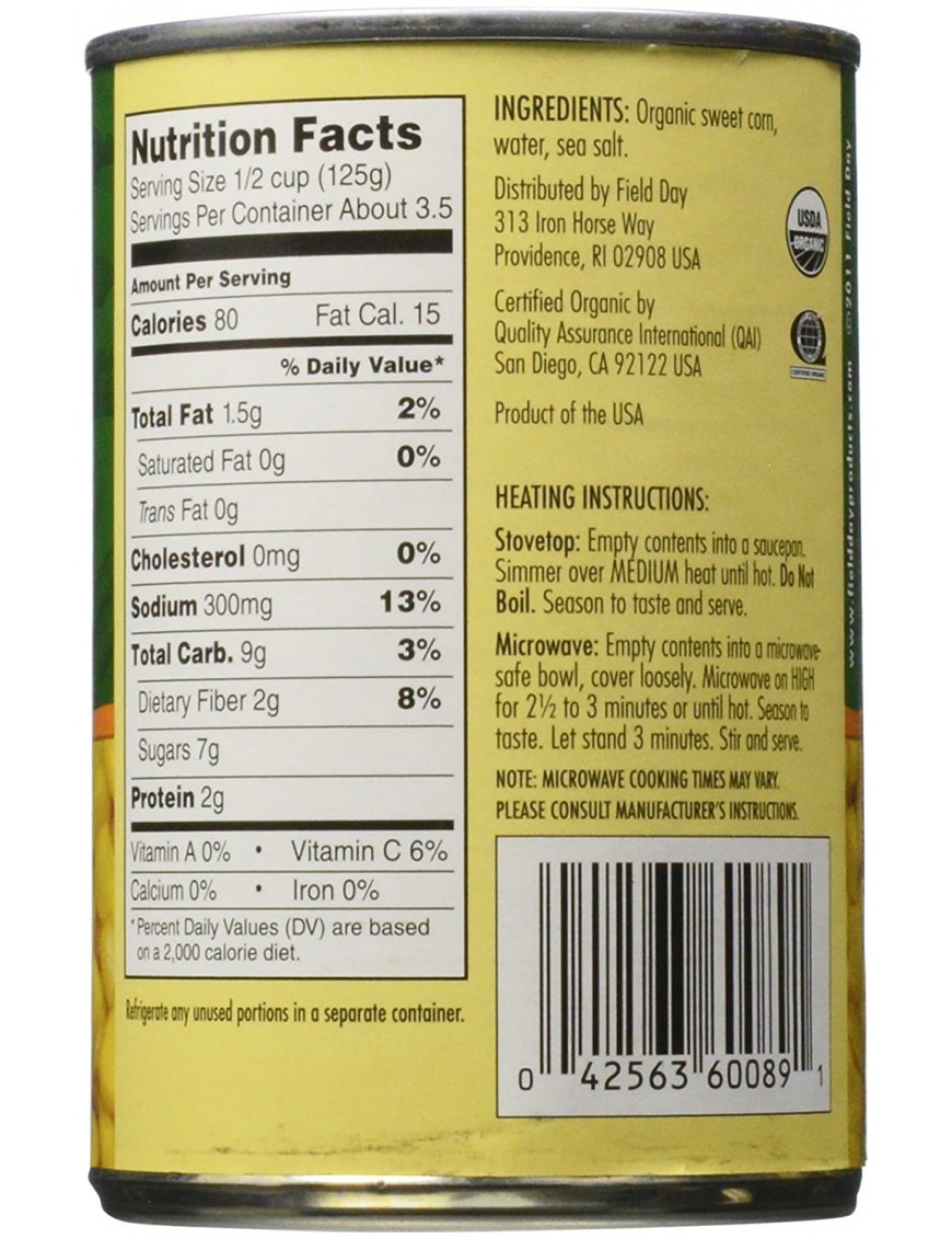 Field Day Whole Kernel Corn (12x15.25 Oz)