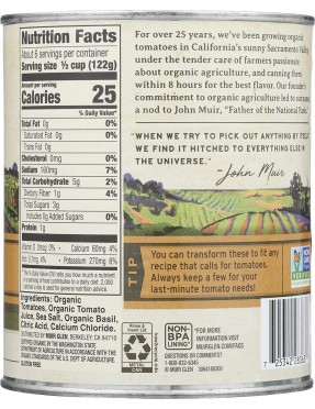 Muir Glen Whole Pls Tomato With Basil (12x28 Oz)