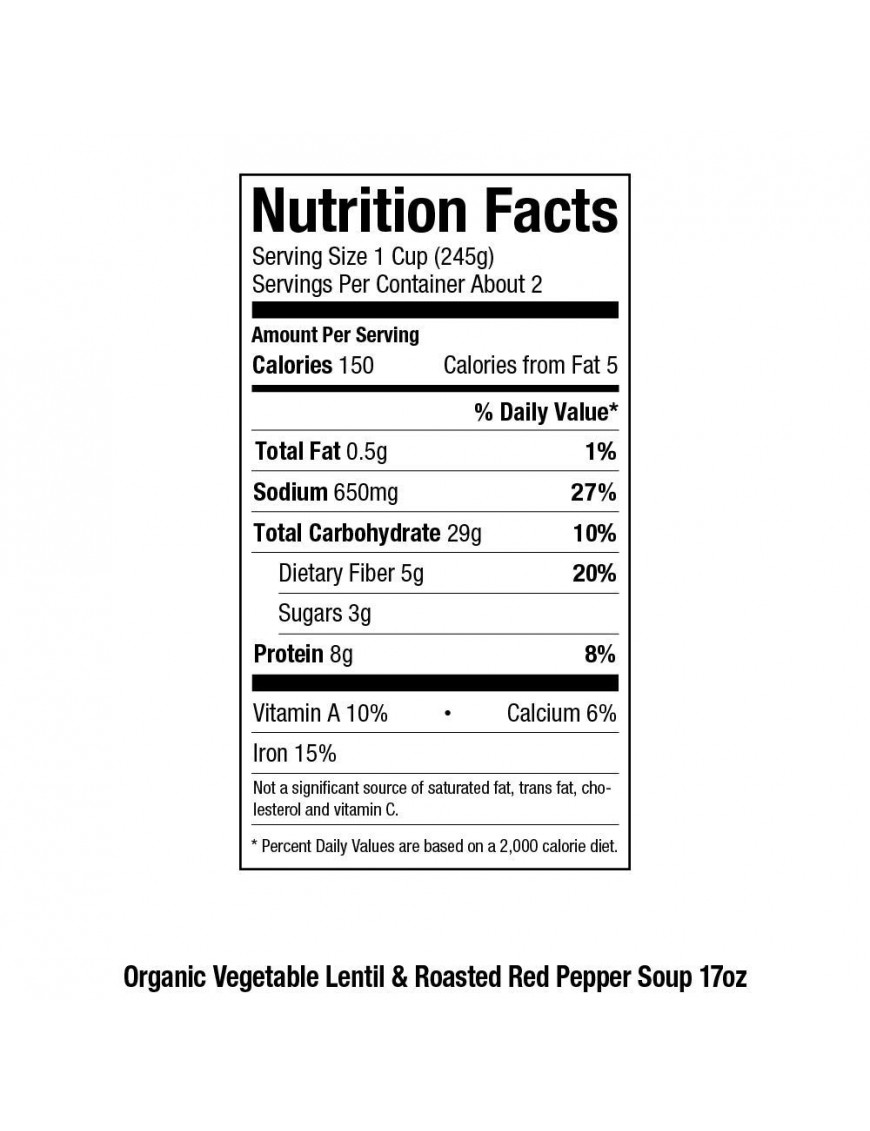 Pacific Natural Foods Veg Lnt/RdPepper Sp (12x17OZ )